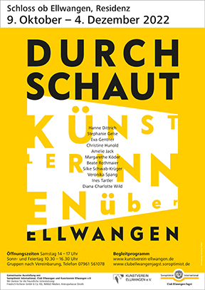 Plakat Ausstellung DURCHSCHAUT - Künstlerinnen über Ellwangen